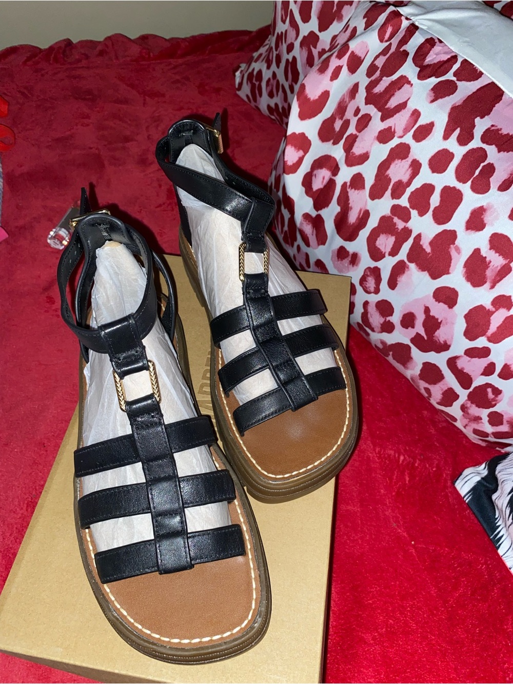 Steve Madden Black Leather Multi-Strap Slide Sandals with Brown Platform Sole